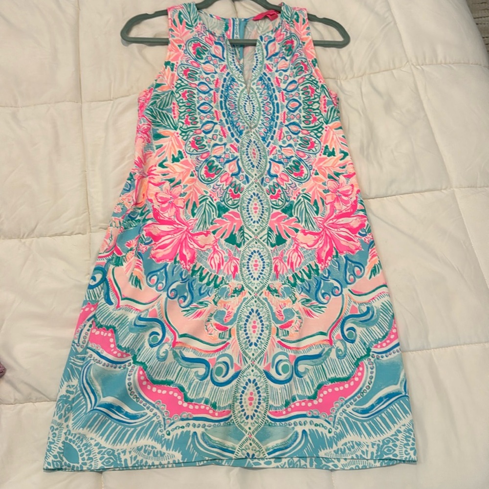 Lilly Pulitzer - Kelby Stretch Shift, Multi, Hot Tamale - Size 0